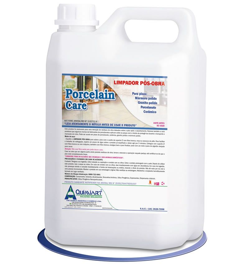 PORCELAIN CARE - Ps-obra 1L ou 5L - Quimiart