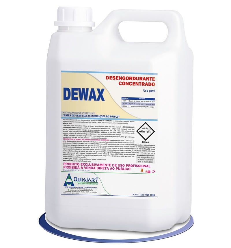 DEWAX Desengordurante Concentrado 5L - Quimiart