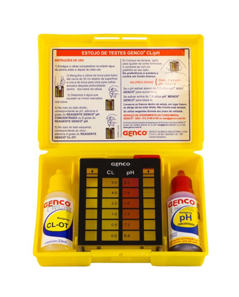 Kit de Testes Cloro e pH - GENCO - Cl/pH Lider Limpeza