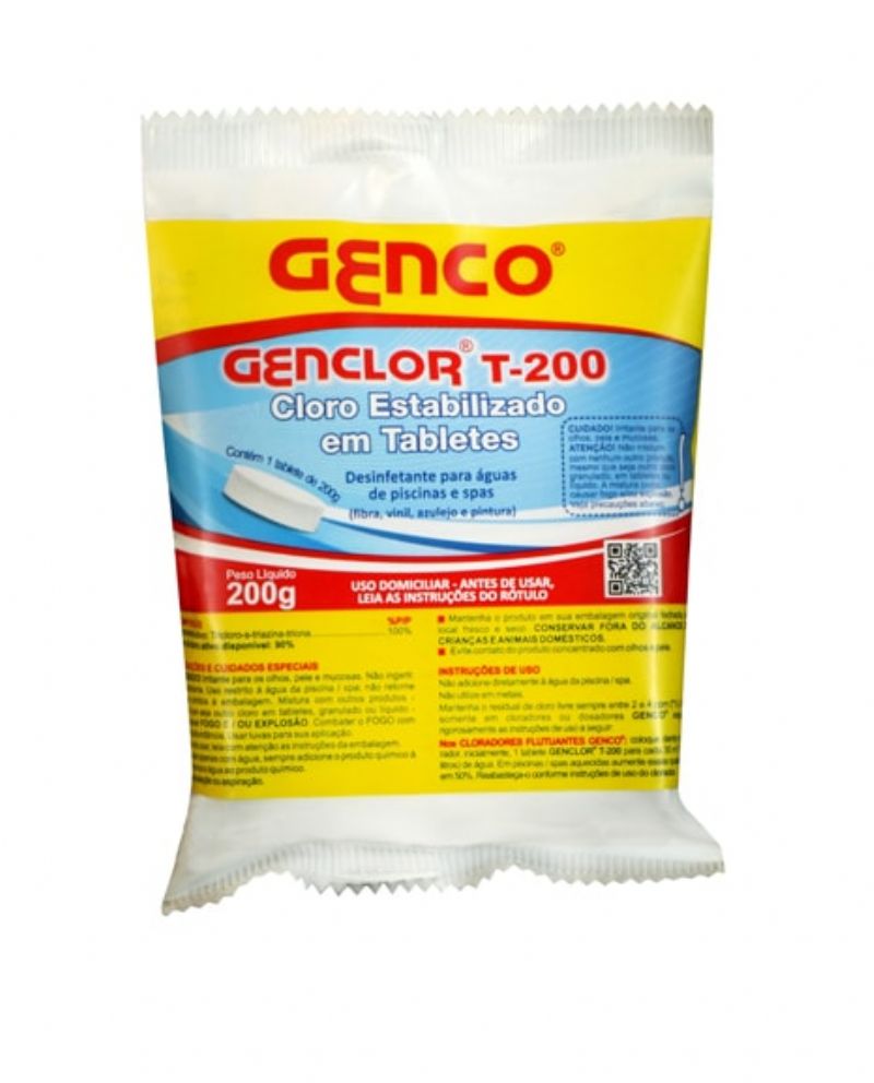 GENCLOR T-200 Tabletes de Cloro Estabilizado - 200g Lider Limpeza
