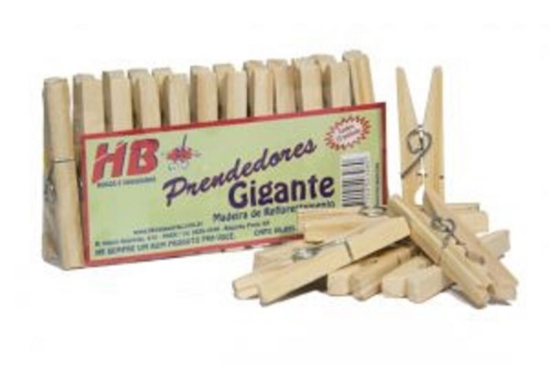 PRENDEDOR DE ROUPA DE MADEIRA - HB Lider Limpeza