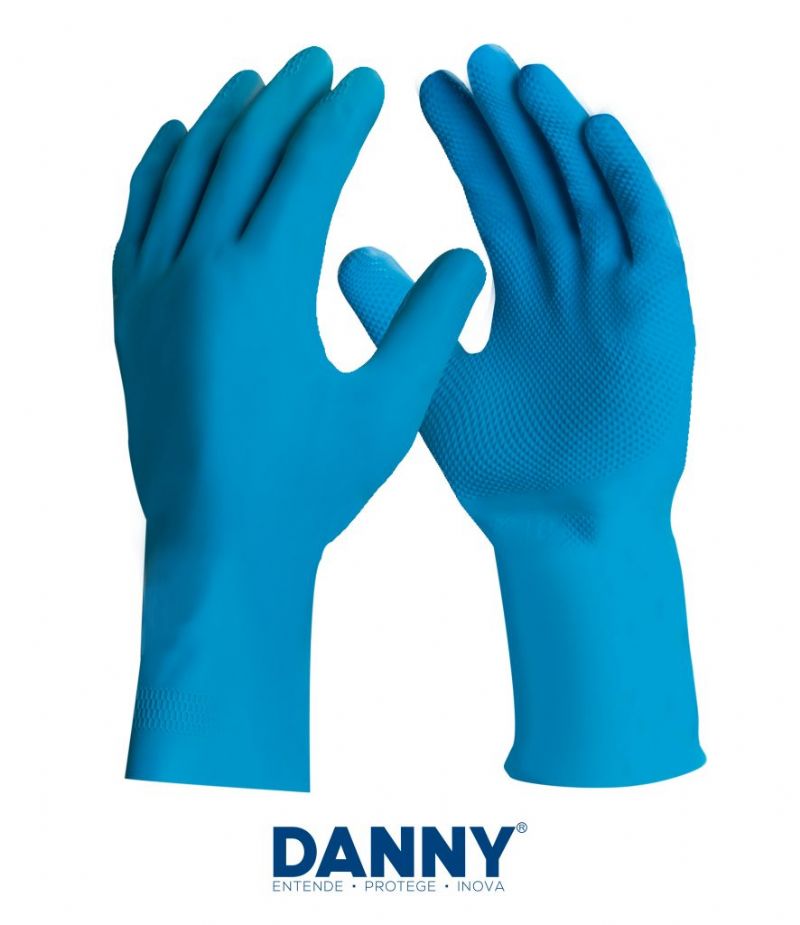 LUVA DE L�TEX SILVER AZUL - DANNY