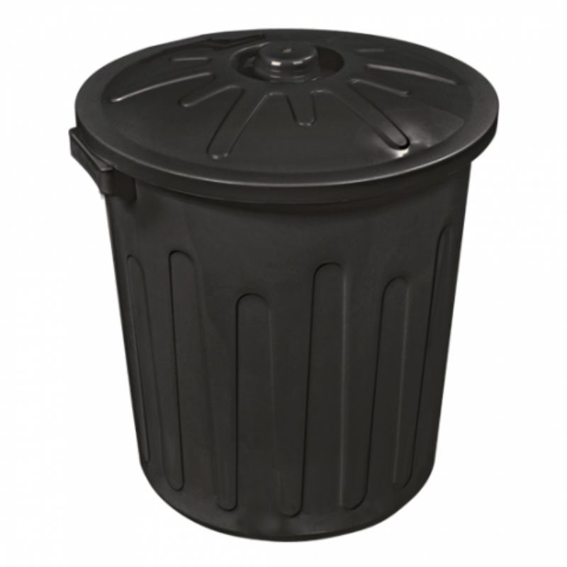 CESTO 30L COM TAMPA PRETO - ARQPLAST