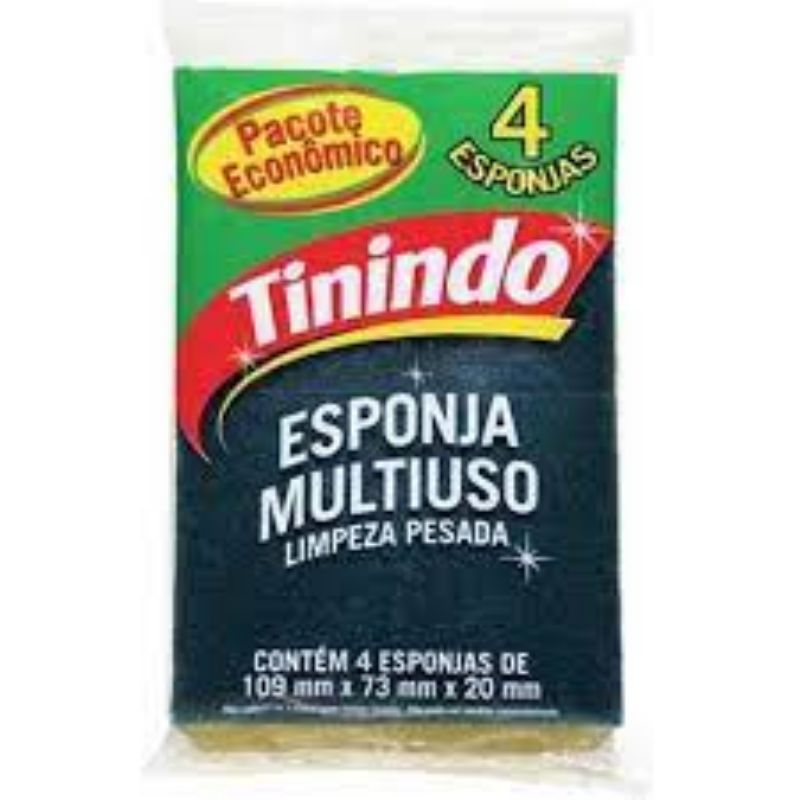 ESPONJA DUPLA FACE C/4 UNIDADES - TININDO