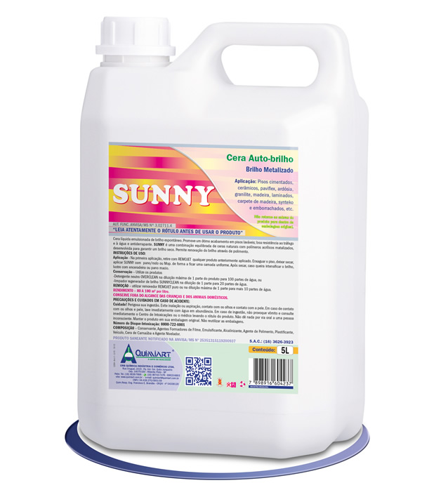 SUNNY Cera Brilho para Pisos 5L - Quimiart